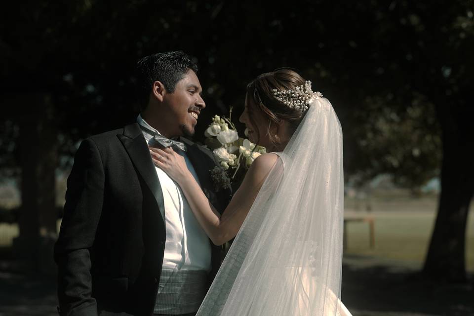Couple looking each other