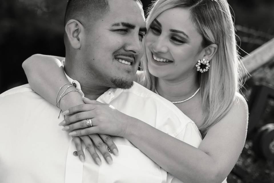 Bride Hugging Groom