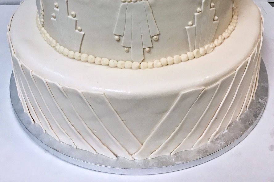 All white wedding cake