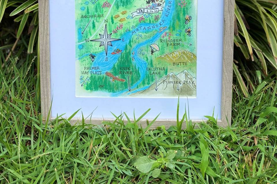 Palmer, AK Custom Wedding Map