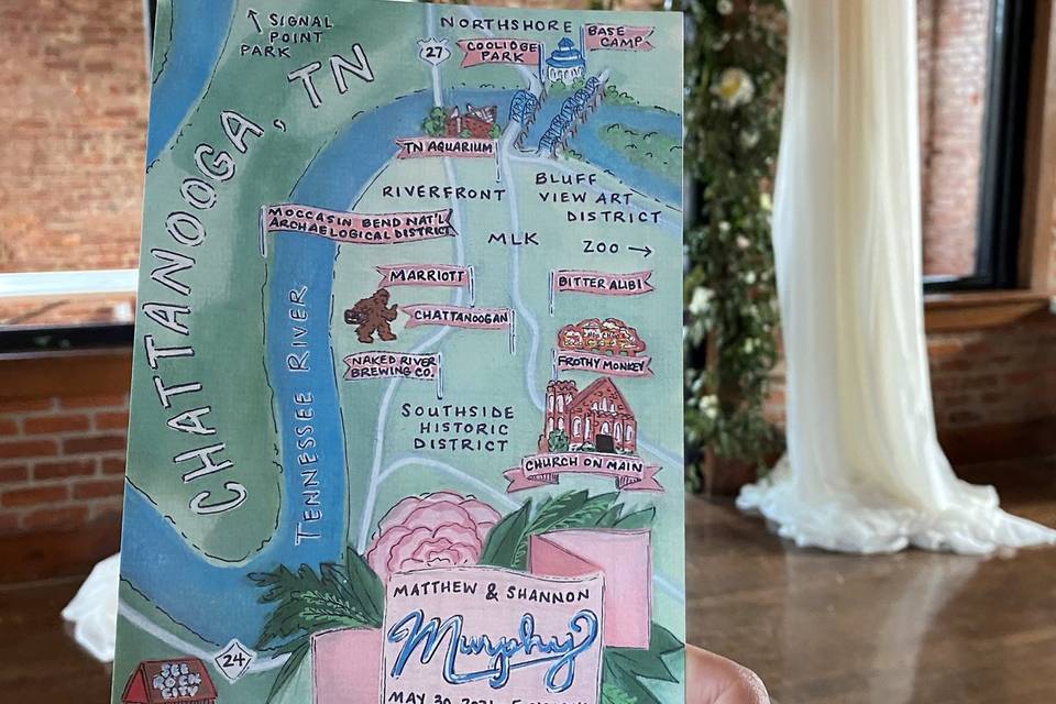 Chattanooga, TN Wedding Map