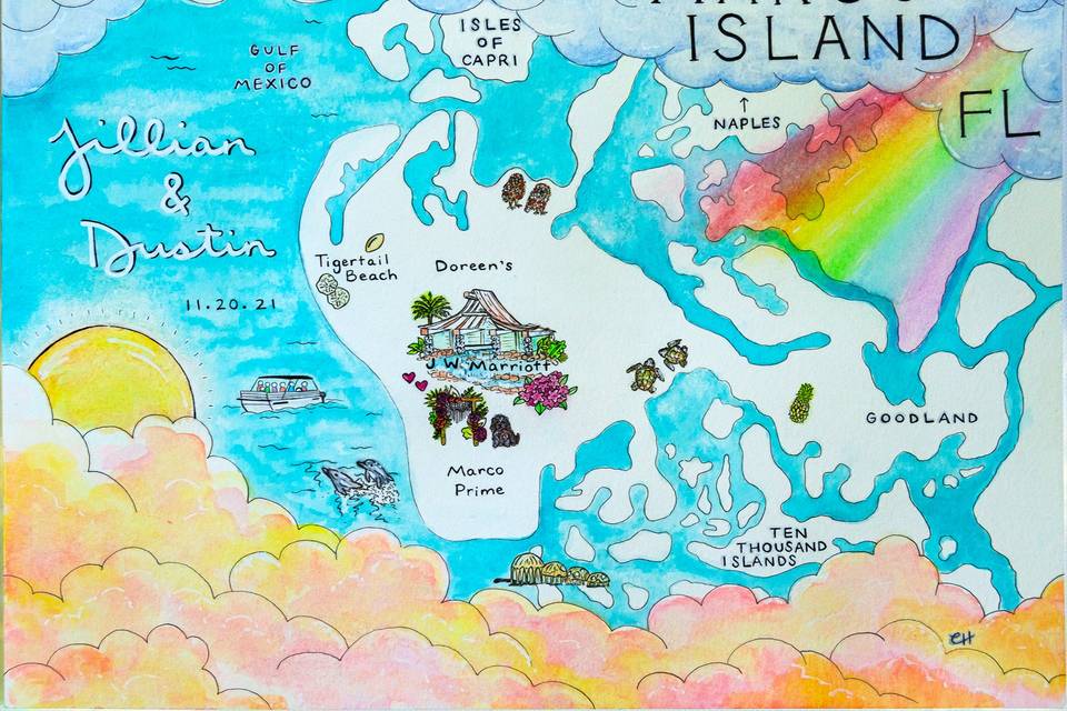 Marco Island, FL Wedding Map