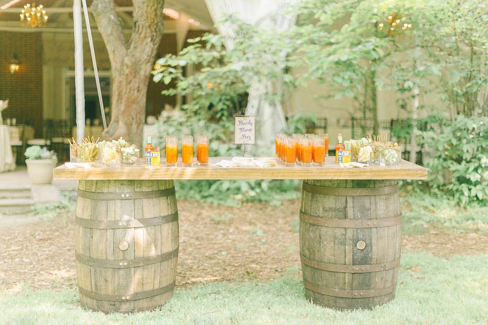 Rustic beverage table