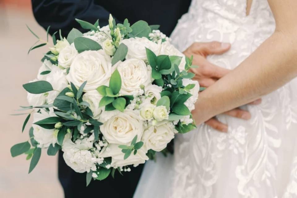 All white bouquet