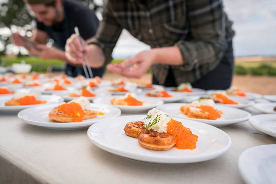 Catering in the vineyard