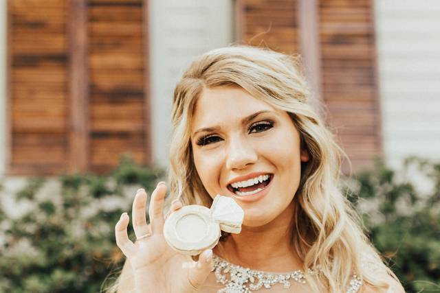 Bride enjoying dessert