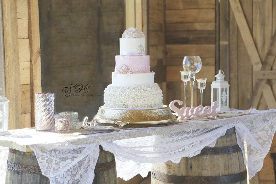 Four-layer wedding cake