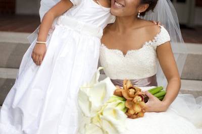 The bride and kid