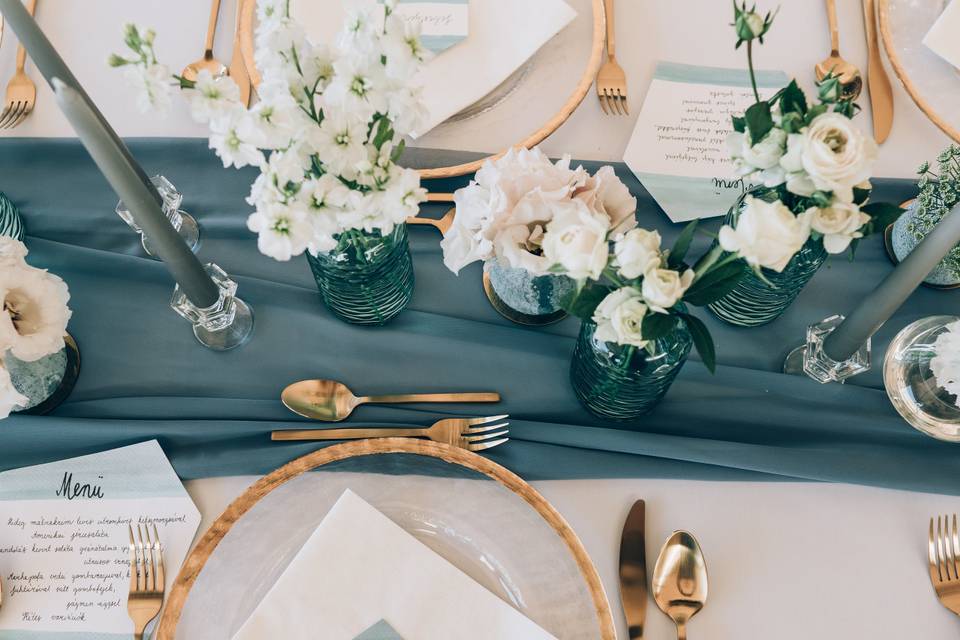 Gold and blue table