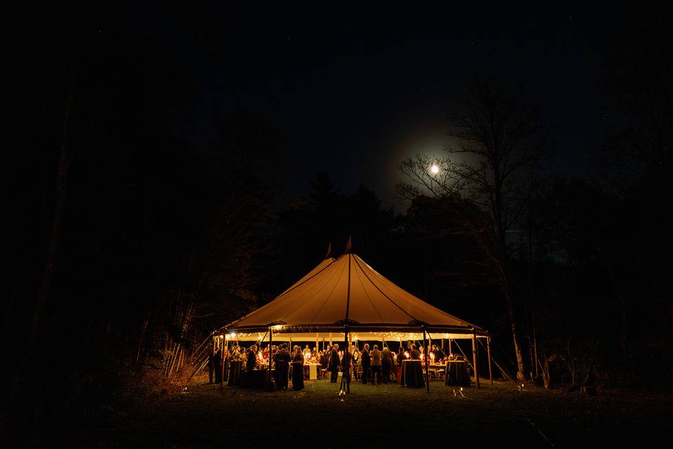Side lawn tent reception