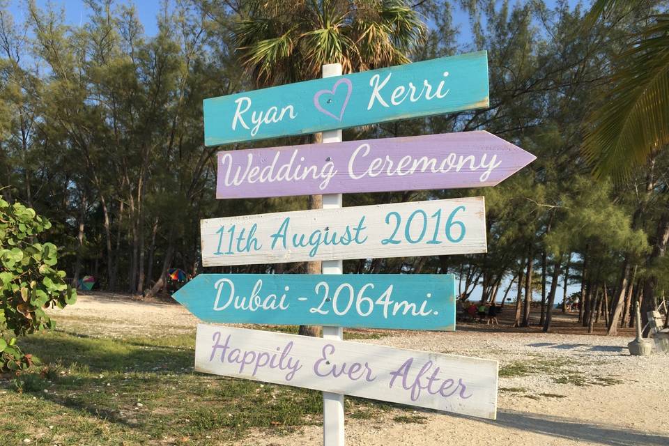 Beach Directional Wedding Sign