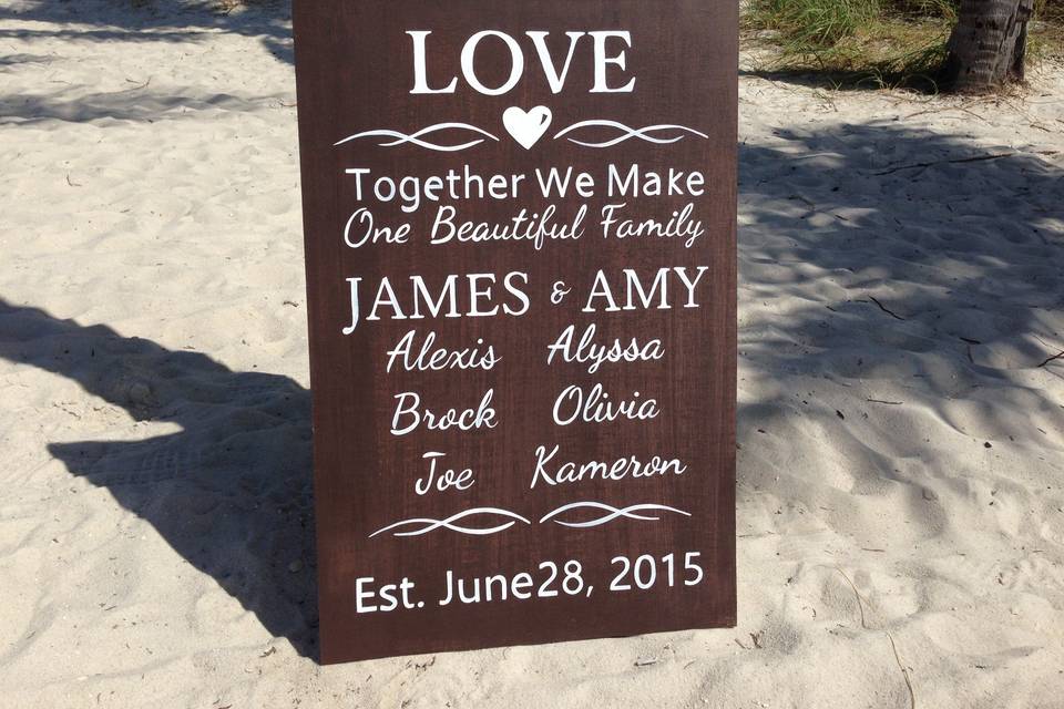 Wooden Beach Wedding Decor