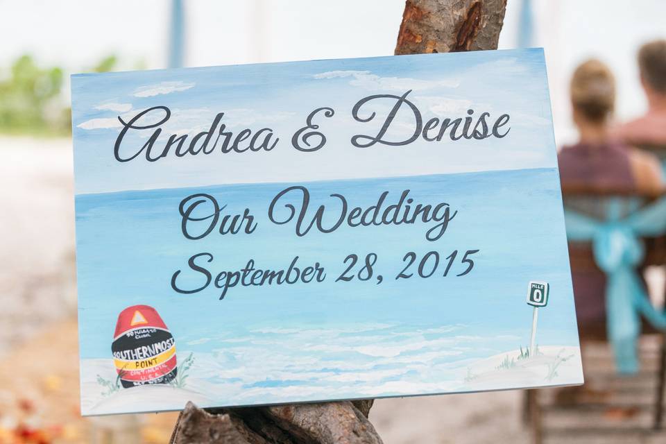 Wooden Beach Wedding Decor