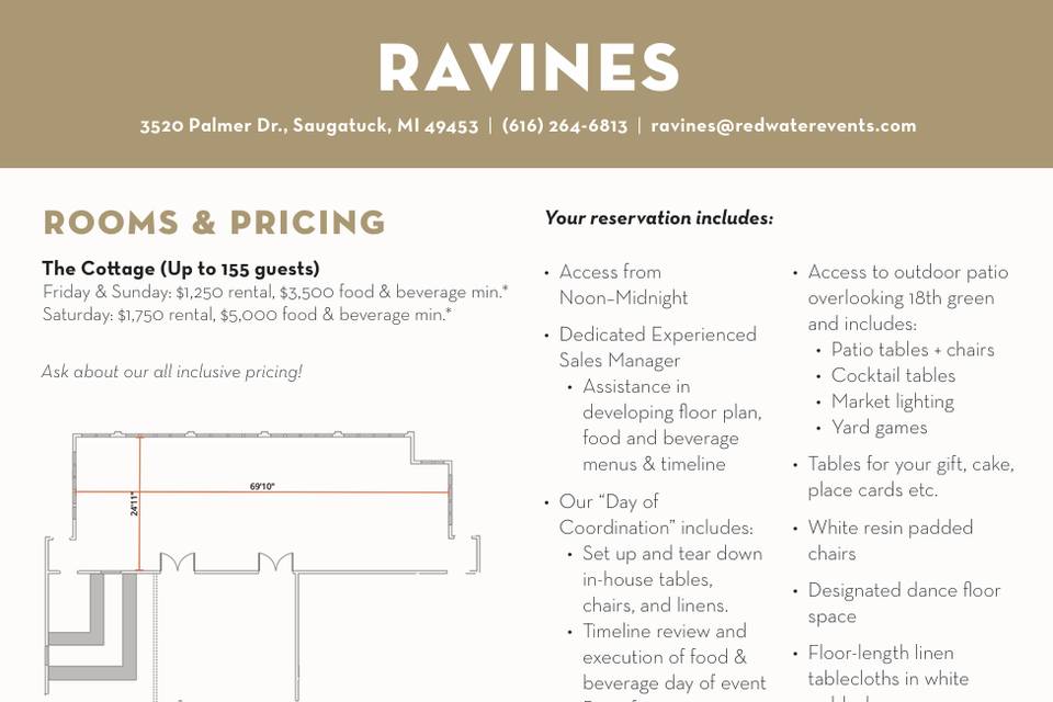 Reception Pricing