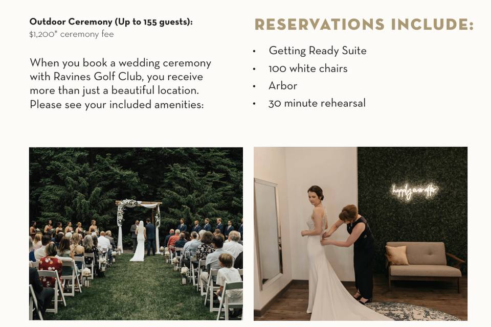 Ceremony Pricing