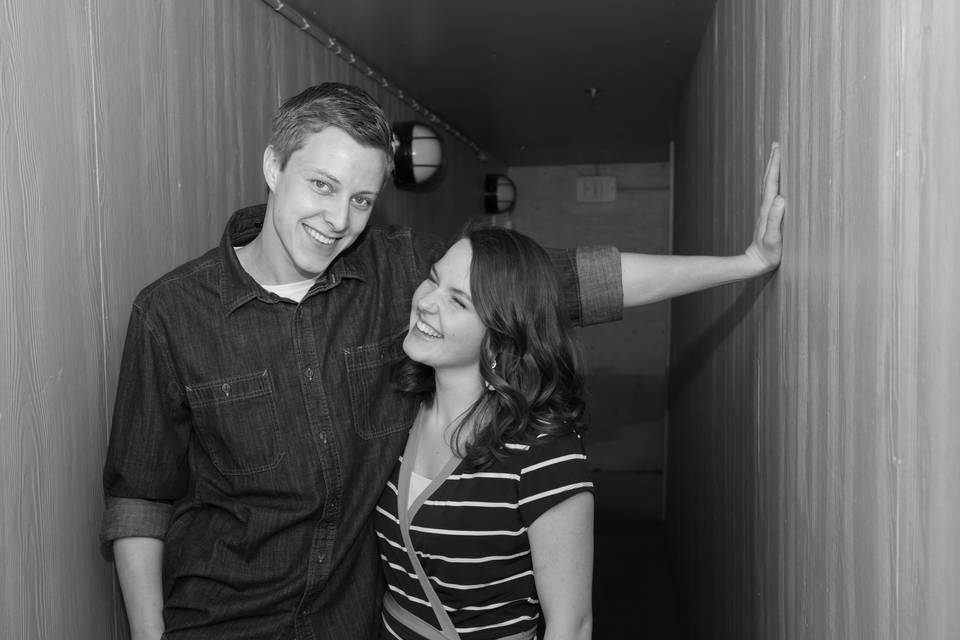 Engagement B&W portrait