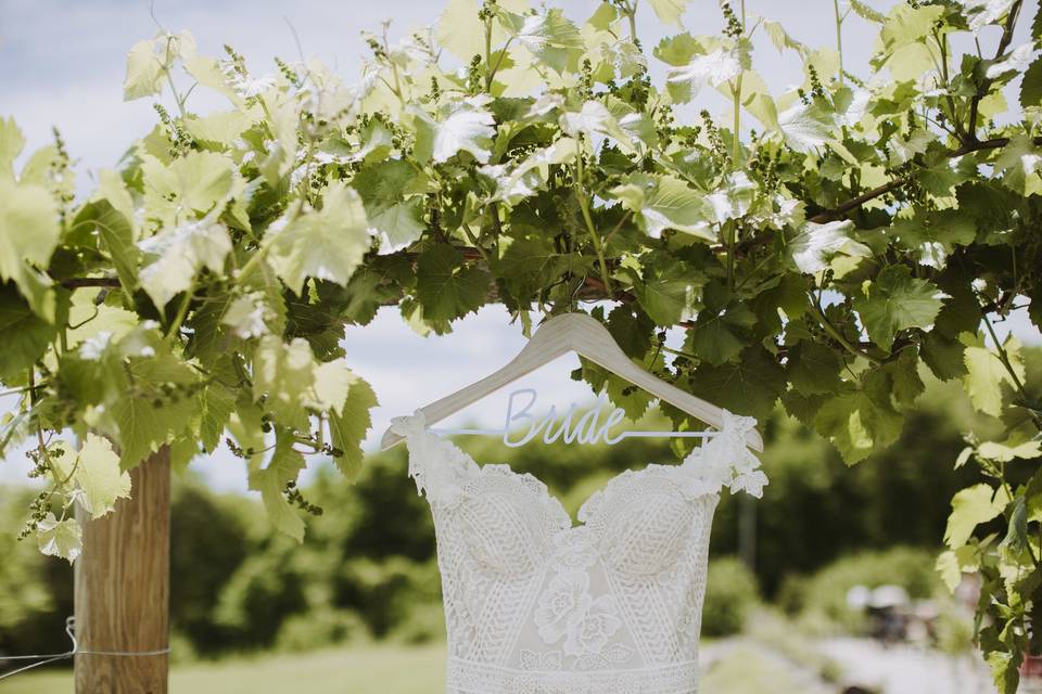 Hanging the dress