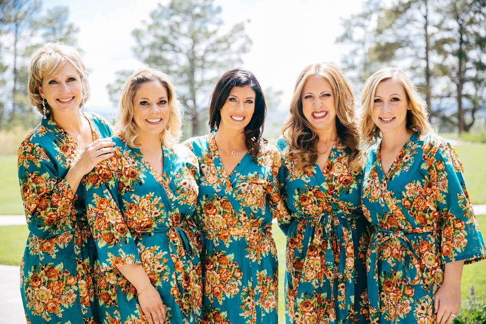 Bridesmaids in robes