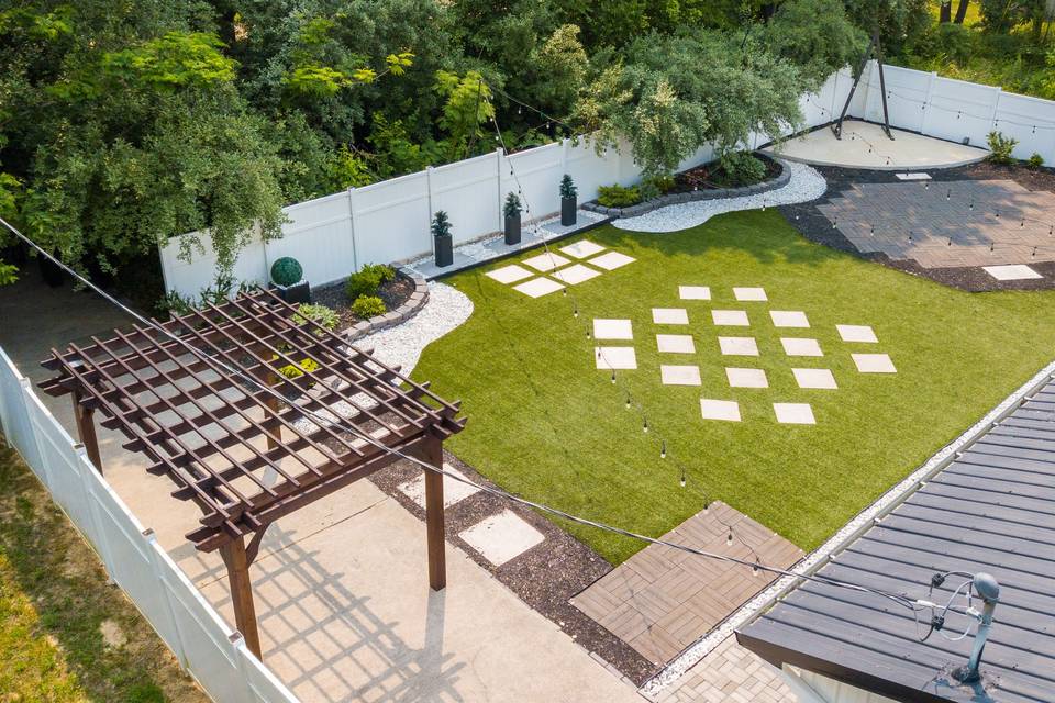 Aerial of our courtyard