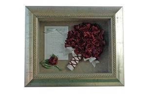 Bouquet with wedding invitation