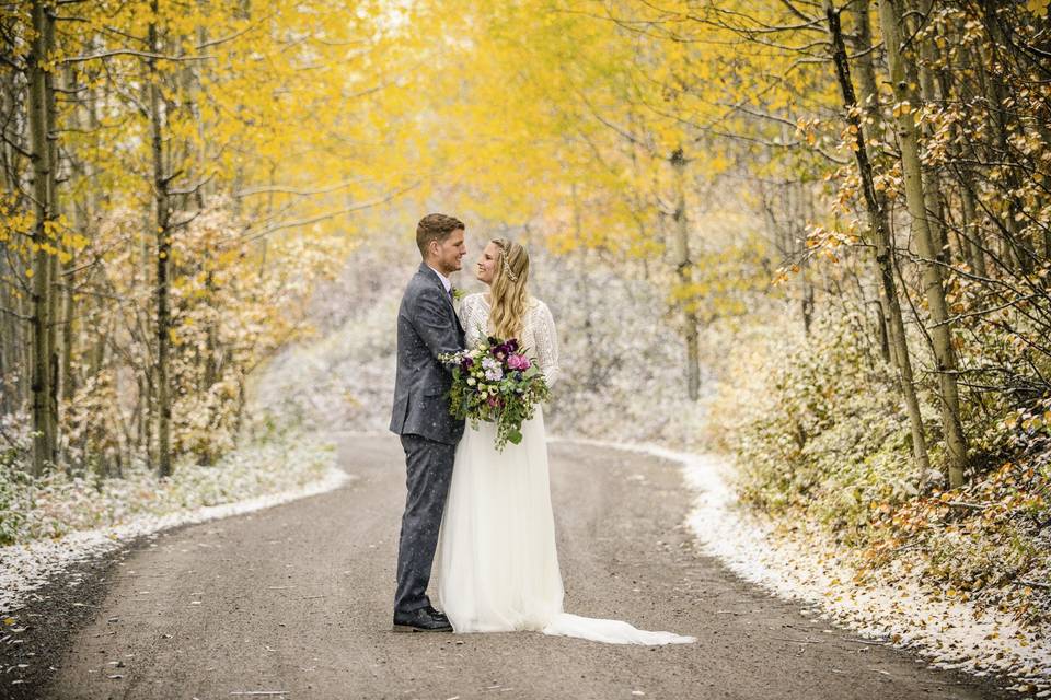 Winter wedding glacier park