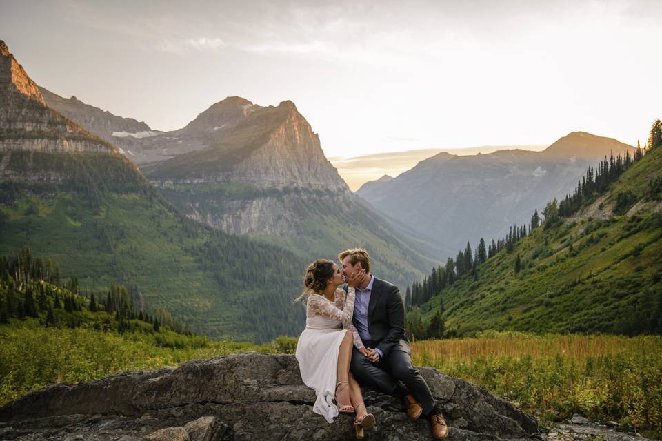 Glacier park rainbow wedding