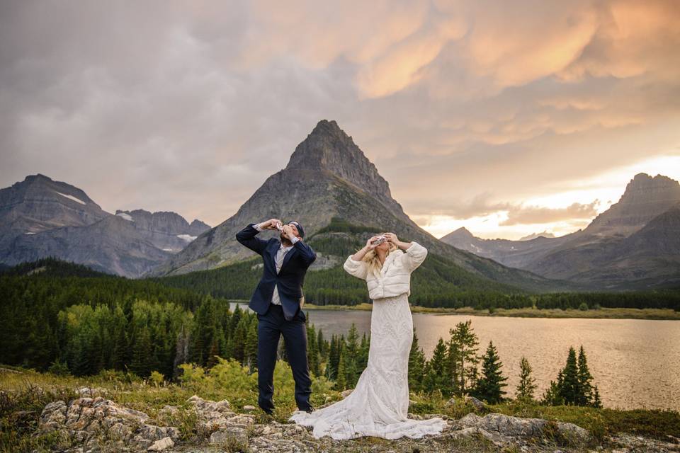Glacier park wedding photo