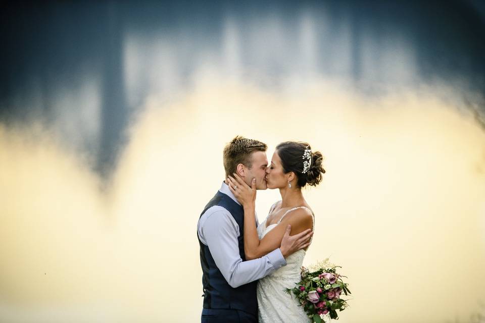 Glacier park wedding photo