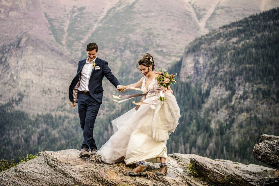Adventure wedding glacier park