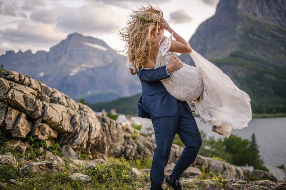 Adventure wedding glacier park