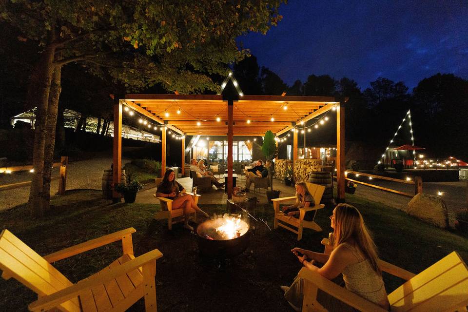 Relaxing by the fire