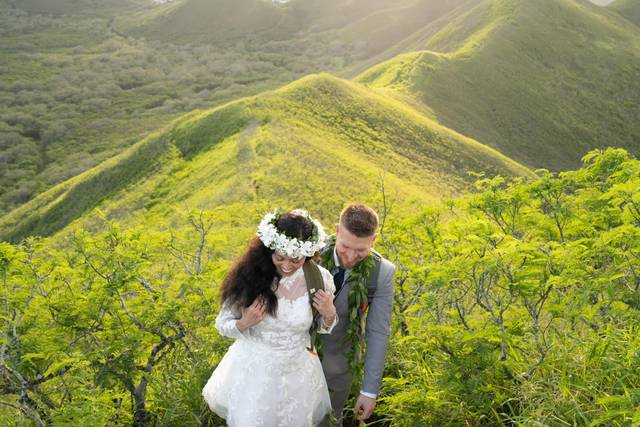 Hiking adventure wedding