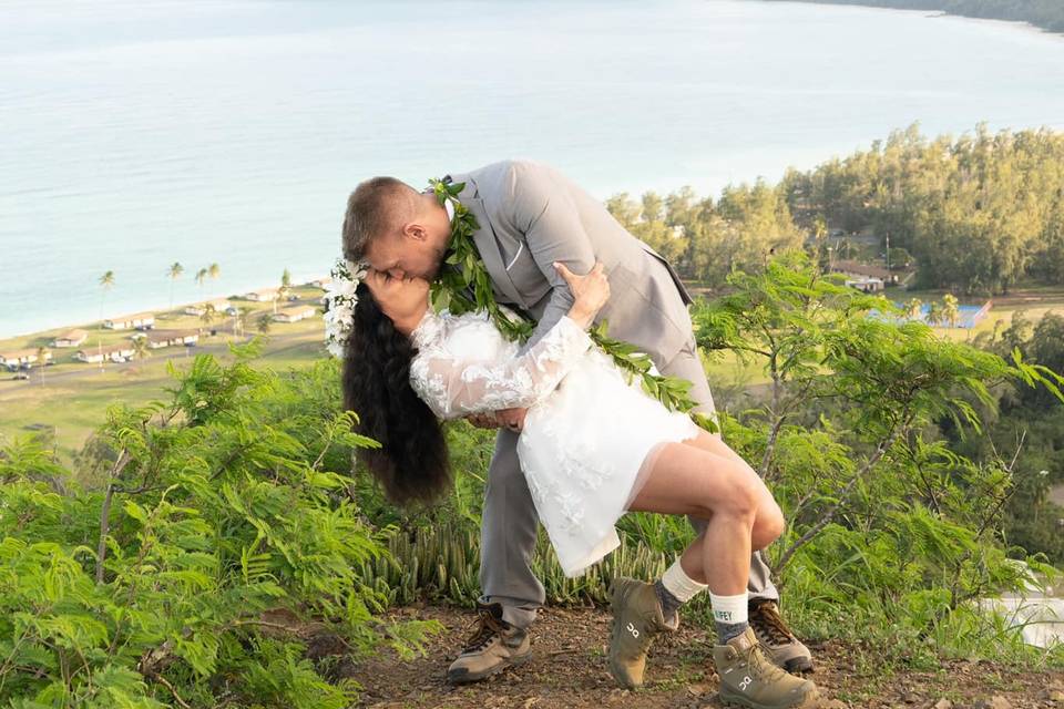 Hiking adventure wedding