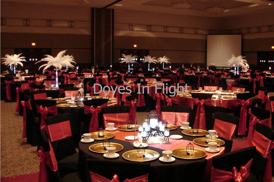 Doves in Flight Decorating / Chair Covers of Lansing