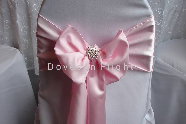 Baby pink chair bows
