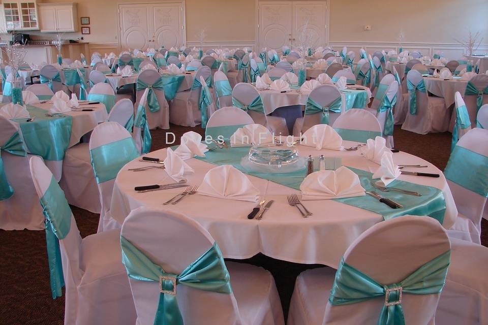 Doves in Flight Decorating / Chair Covers of Lansing - Event Rentals -  Dimondale, MI - WeddingWire