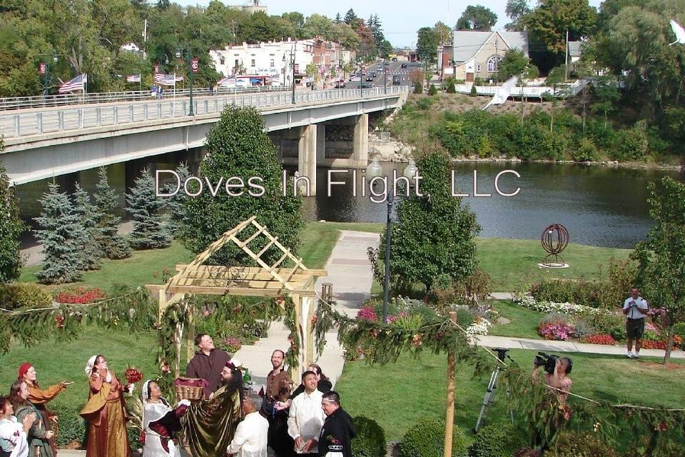 Doves in Flight Decorating / Chair Covers of Lansing