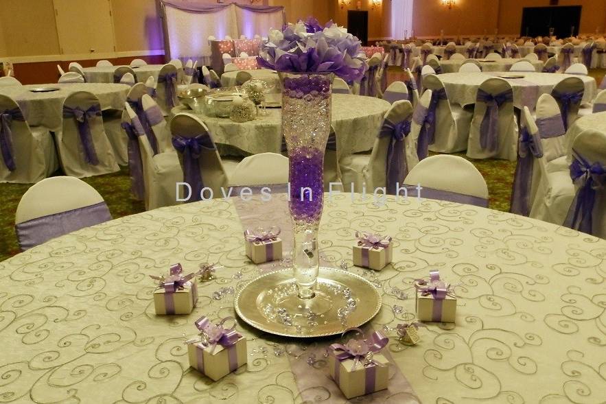 Doves in Flight Decorating / Chair Covers of Lansing