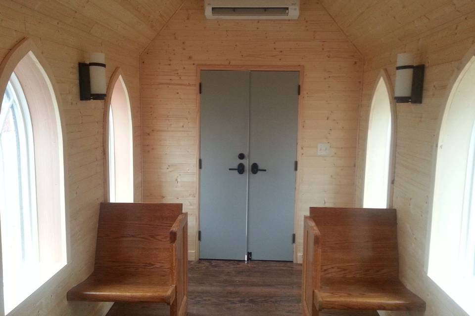 Interiors of the tiny chapel