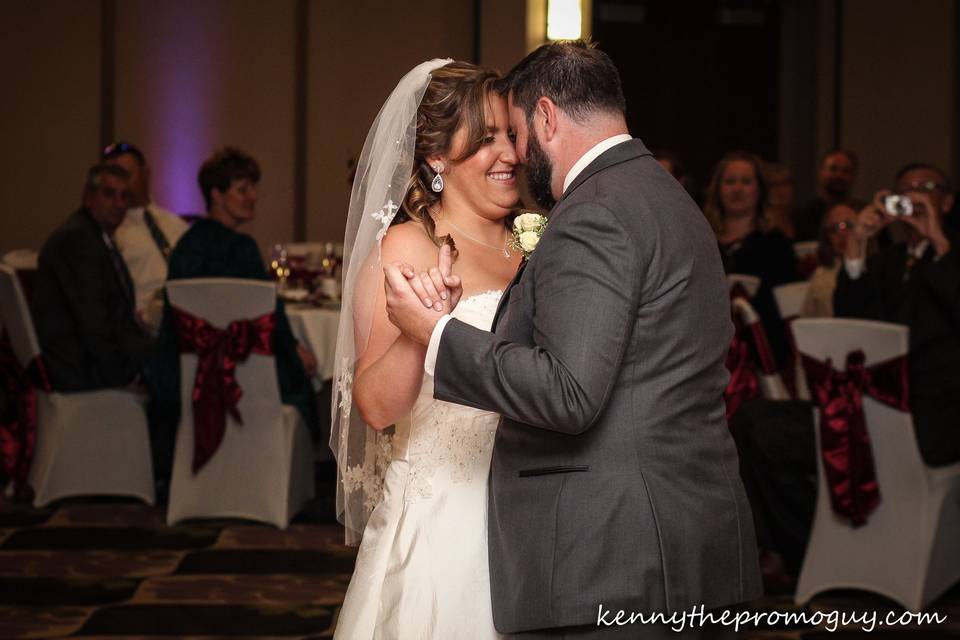 Sweet newlyweds dance