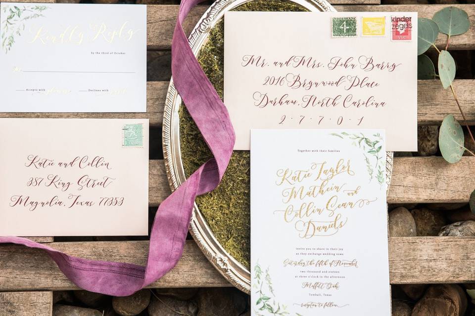 Leafy invitations