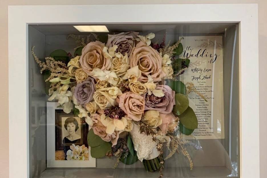 Bouquet with mementos