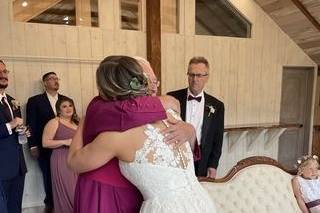 A hug from the bride!