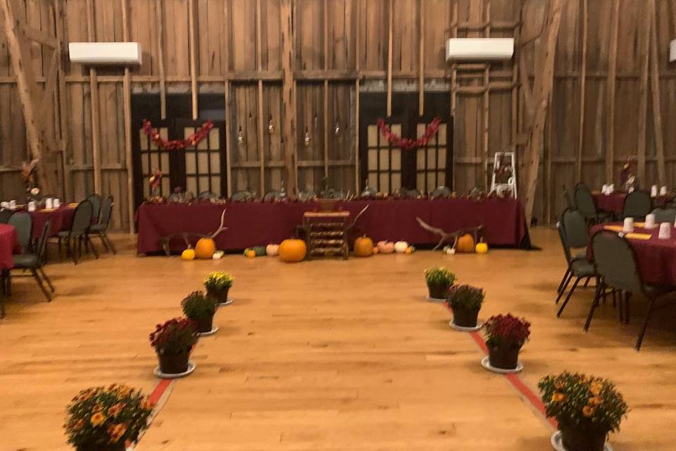 Fall entrance for bride