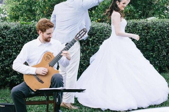 Performing for the newlyweds