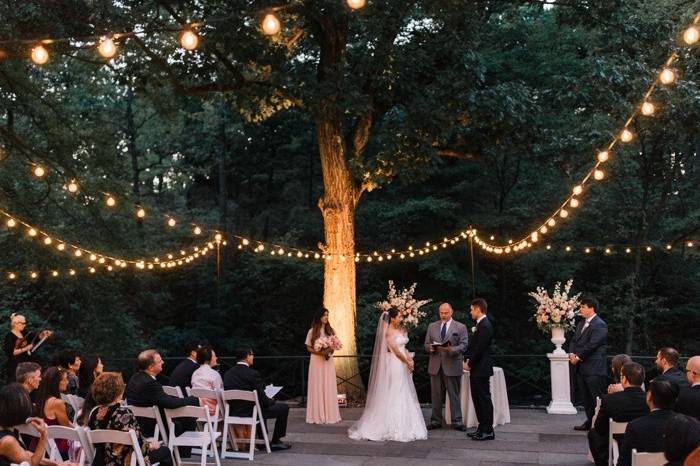 Garden Wedding Reception At Night