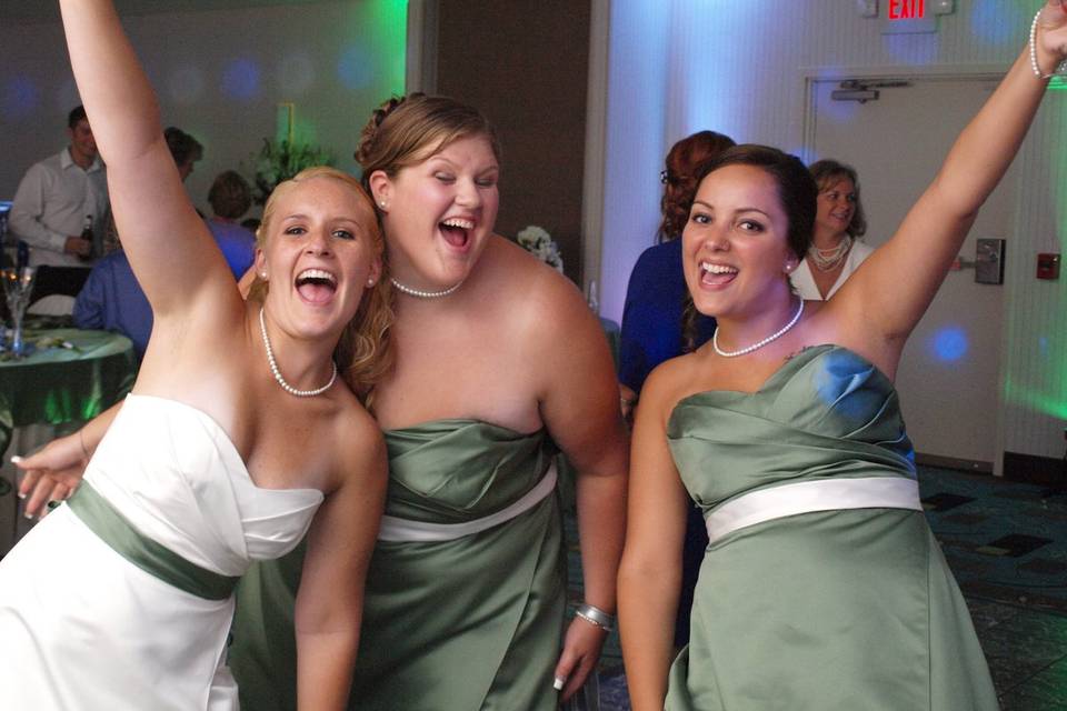 Bride and bridesmaids