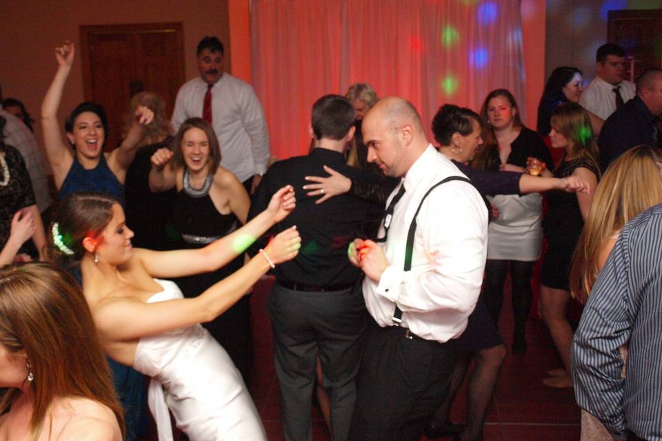 Newlyweds dancing