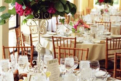 Table setup with centerpiece