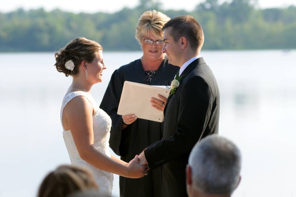 Officiant heading a wedding ceremony